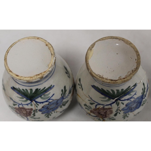 367 - Dutch Delft trencher salt of octagonal form, 9.5cm long; another trencher sale; blue and white Delft... 