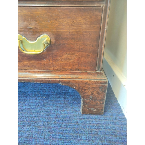 573 - Mid 18th century red walnut bureau bookcase with  glazed doors above a fall-front enclosing fitted i... 