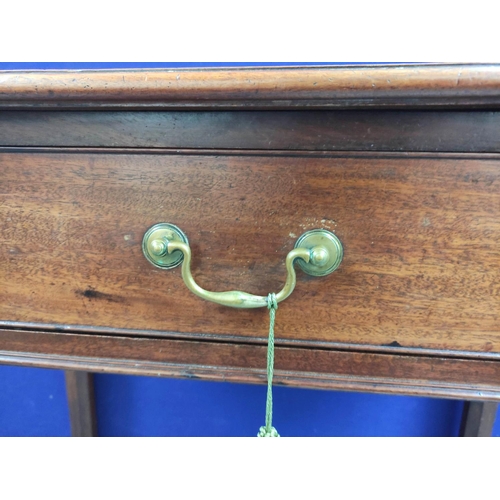 575 - 18th century mahogany side table with frieze drawer raised on square supports. 85cm high 88cm wide 5... 