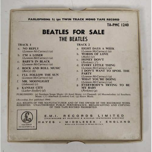 502 - Three Beatles albums on 3 3/4 IPS magnetic tape to include Please Please Me TA-PMC1202, Help TA-PMC ... 