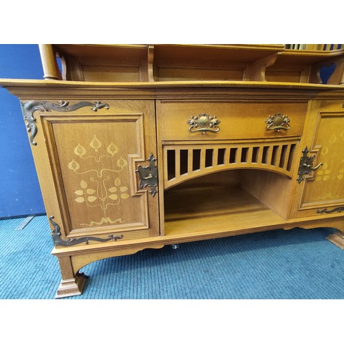 578 - Good Arts & Crafts golden oak sideboard, c.1900, probably by Shapland and Petter of Barnstable, ... 