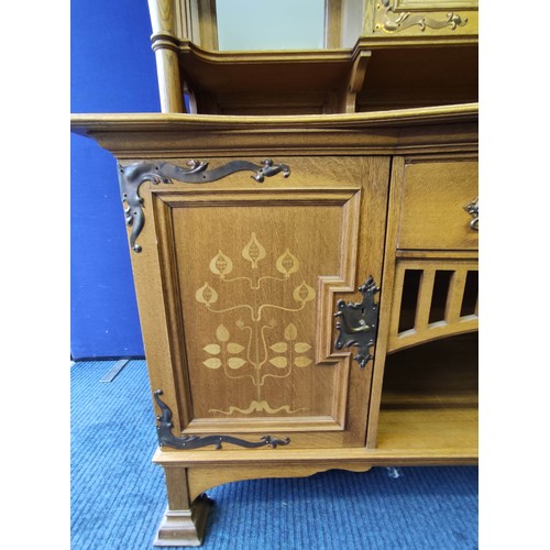 578 - Good Arts & Crafts golden oak sideboard, c.1900, probably by Shapland and Petter of Barnstable, ... 