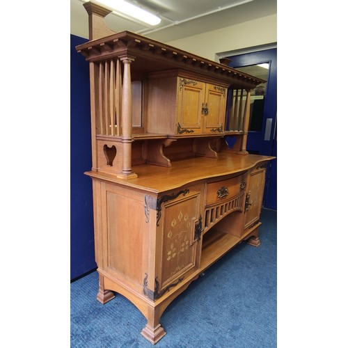 578 - Good Arts & Crafts golden oak sideboard, c.1900, probably by Shapland and Petter of Barnstable, ... 