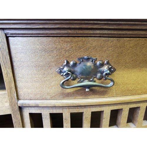 578 - Good Arts & Crafts golden oak sideboard, c.1900, probably by Shapland and Petter of Barnstable, ... 