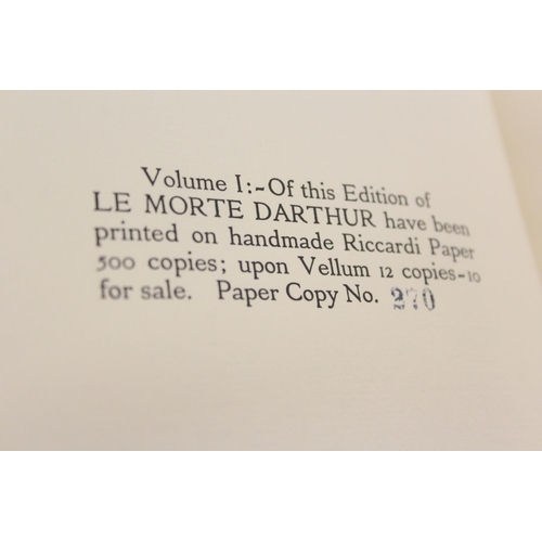 231 - MALORY SIR THOMAS.  Le Morte Darthur, the Book of King Arthur and of his Noble Knights. 4 vols. Ltd.... 