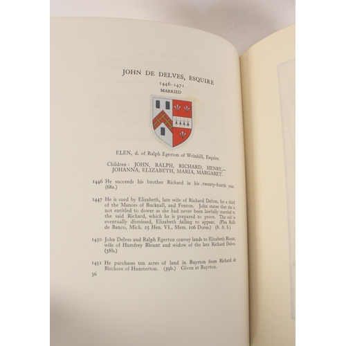 238 - BROUGHTON SIR DELVES L.  Records of an Old Cheshire Family, a History of the Lords of the Manor of D... 