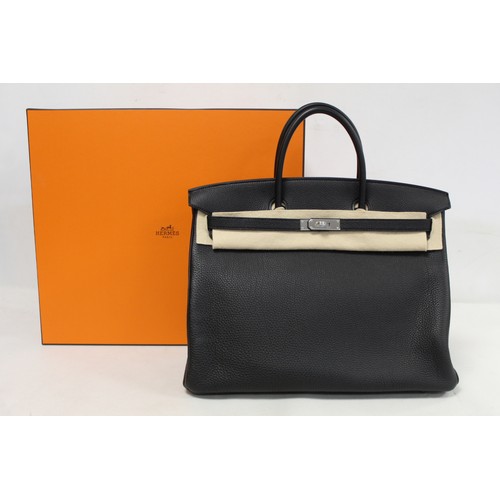 425 - Hermès bag - Hermes Birkin 40 Togo black leather handbag, boxed with receipt and dust bag, purchased... 