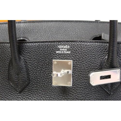 425 - Hermès bag - Hermes Birkin 40 Togo black leather handbag, boxed with receipt and dust bag, purchased... 