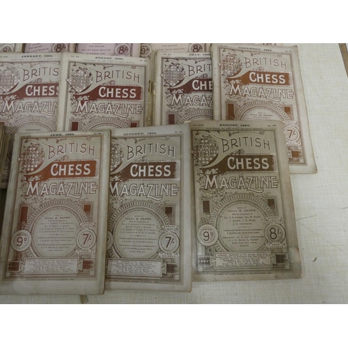 116 - CHESS.  British Chess Magazine. A bundle of various issues 1880's/90's to 1919.  (28)... 