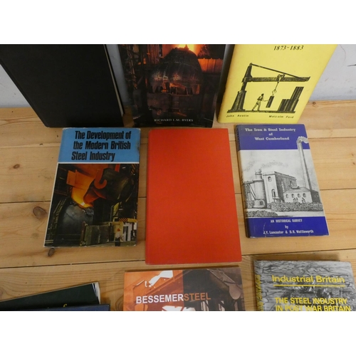 136 - Steel, Iron & Railways.  13 various books & softback publications incl. West Cumbr... 