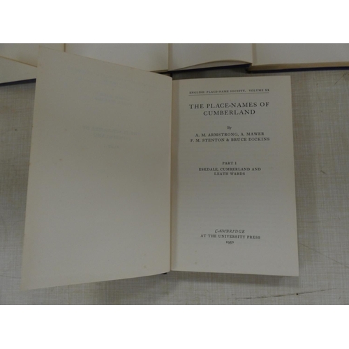 146 - ENGLISH PLACE-NAME SOCIETY.  The Place Names of Cumberland. 3 vols. Orig. blue cloth. Cambridge, 195... 