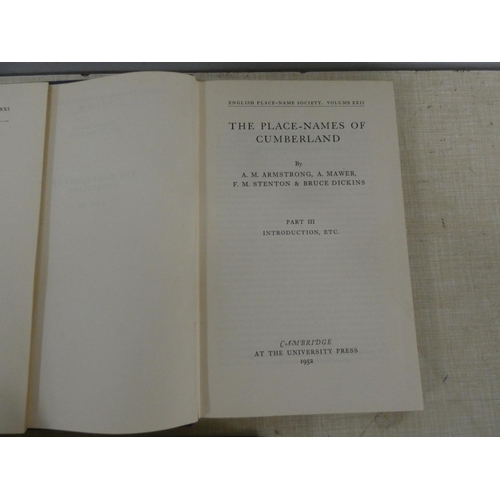 146 - ENGLISH PLACE-NAME SOCIETY.  The Place Names of Cumberland. 3 vols. Orig. blue cloth. Cambridge, 195... 