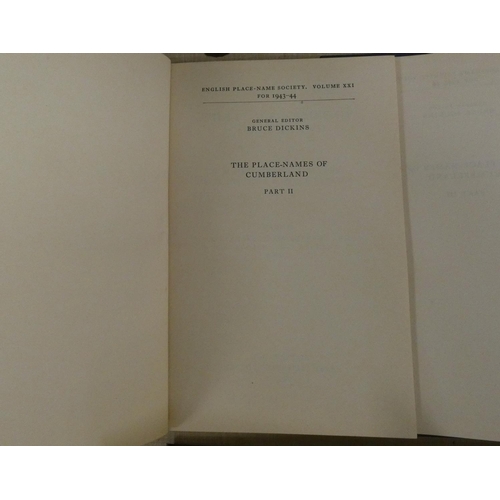 146 - ENGLISH PLACE-NAME SOCIETY.  The Place Names of Cumberland. 3 vols. Orig. blue cloth. Cambridge, 195... 