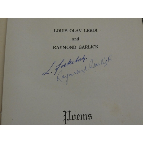 160 - LEROI L. O. & GARLICK R.  Poems. Signed to title by both authors. Red capitals. Orig. ... 