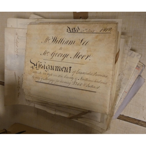 182 - Documents - Lee Family - Ayle - Northumberland.  1619-1906. Original bundle of deeds, leases, assign... 