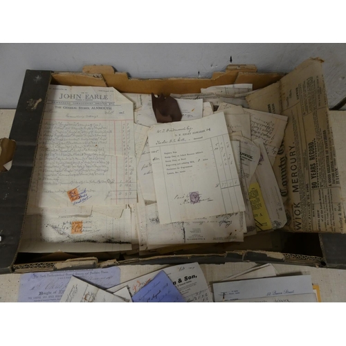 188 - Documents & Ephemera - Northumberland.  Large box of mainly tradesmen's receipts, utility receip... 