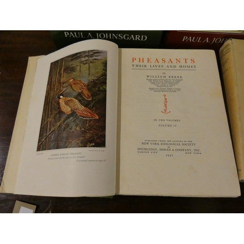 42 - BEEBE WILLIAM.  Pheasants, Their Lives & Homes. 2 vols. Col. frontis & plates &... 