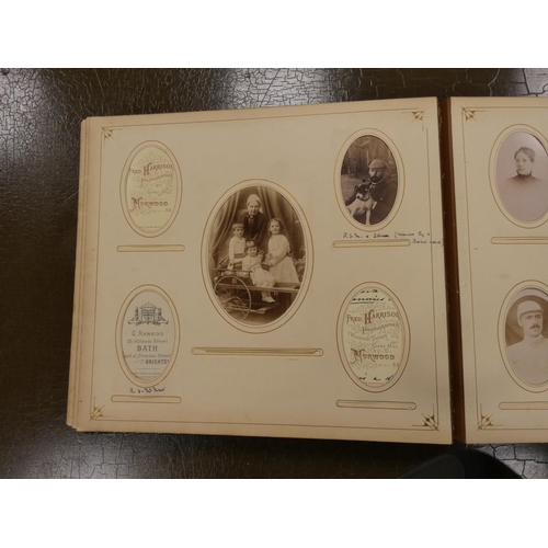 93 - Victorian Portrait Photographs.  Album of approx. 110 cabinet card & carte de visite photographs... 