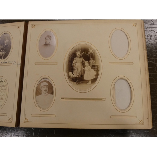 93 - Victorian Portrait Photographs.  Album of approx. 110 cabinet card & carte de visite photographs... 