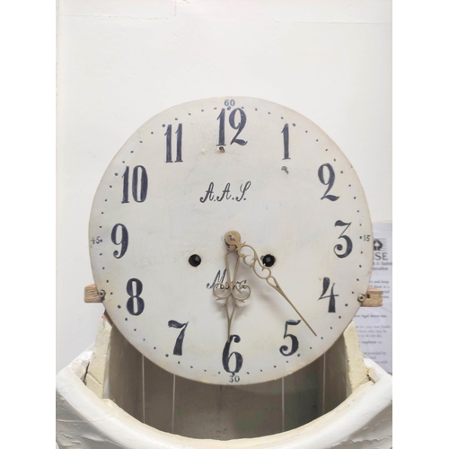 75 - Swedish long case clock with painted dial signed A.A.S. Mora, of typical style, plain anchor movemen... 