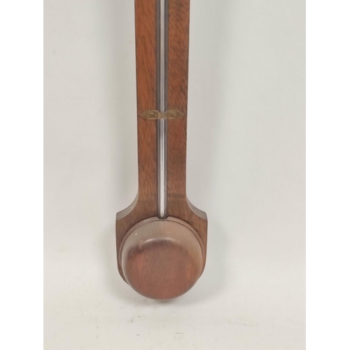 82 - Stick barometer by I Blatt Brighton with thermometer.