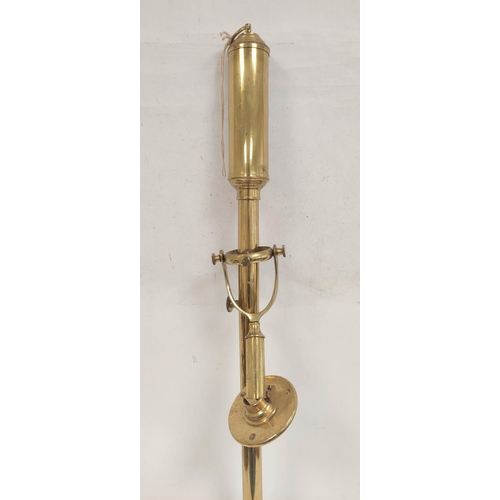 83 - Marine barometer with silvered scale signed Duterre Lisbon, with gimbal and circular fixing.