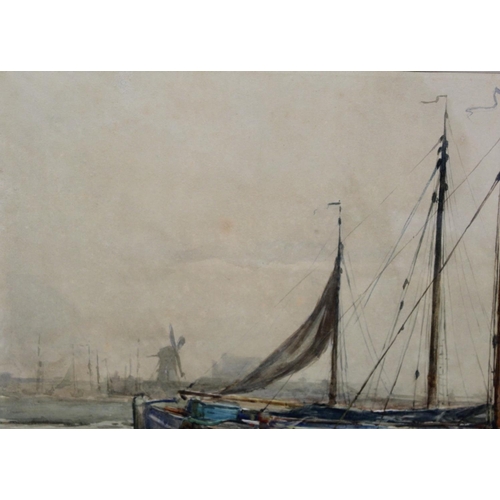 162 - James Macmaster (Scottish 1856-1913).Dutch canal scene.Watercolour.39cm x 58cm.Signed Nigel Stacy-Ma... 