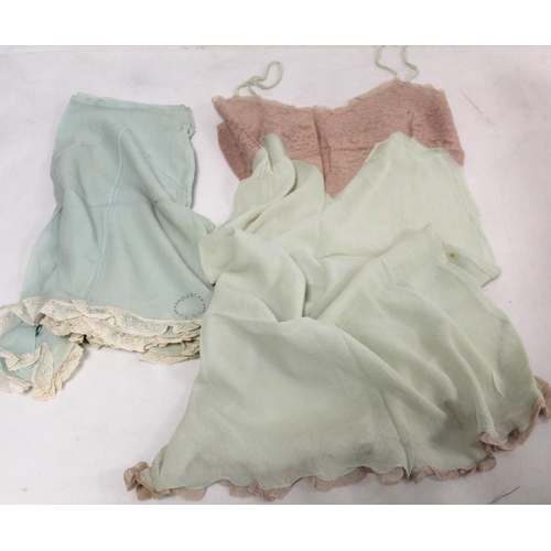 433 - Collection of early to mid 20th century ladies undergarments including slips, camisoles and french k... 