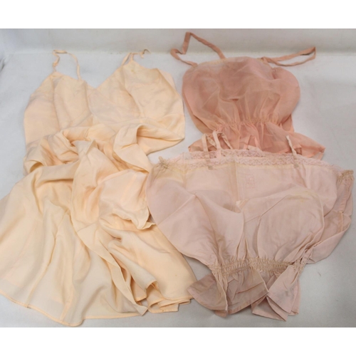 433 - Collection of early to mid 20th century ladies undergarments including slips, camisoles and french k... 