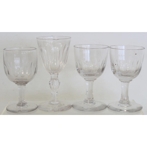 461 - Collection of various 19th century drinking glasses, the tallest 14cm high; also a pair of cut glass... 