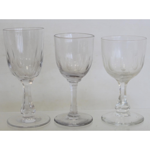 461 - Collection of various 19th century drinking glasses, the tallest 14cm high; also a pair of cut glass... 