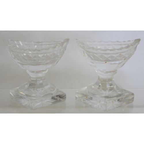 461 - Collection of various 19th century drinking glasses, the tallest 14cm high; also a pair of cut glass... 