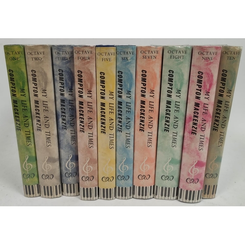 2 - MACKENZIE COMPTON.  My Life & Times. 10 octaves (vols.). Orig. cloth in d.w's. 1963-1971.... 