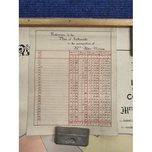 21 - Lathwaite, Cockerham, Lancaster.  Large hand col. plan with table entitled 