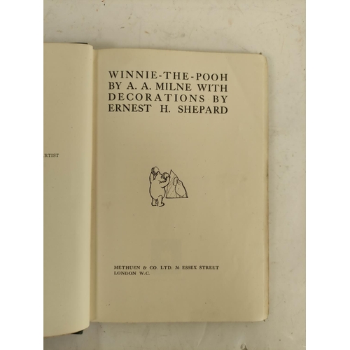 33 - MILNE A. A.  Winnie-the-Pooh. Illus. by E. H. Shepard. Orig. green cloth gilt. First edition, Methue... 