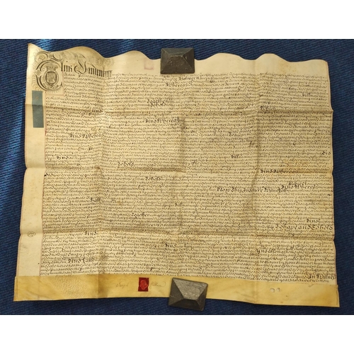 35 - Legal Documents & Ephemera.  Bundle of vellum & other documents, late 17th to earl... 