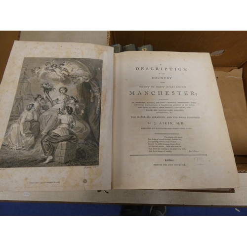 343 - AIKIN J.  A Description of the Country from 30 to 40 Miles Round Manchester. Eng. frontis,... 