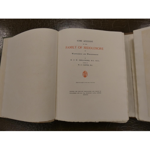 331 - PHILLIMORE W. P. W. & CARTER W. F.  Some Account of the Family of Middlemore of Warwic... 