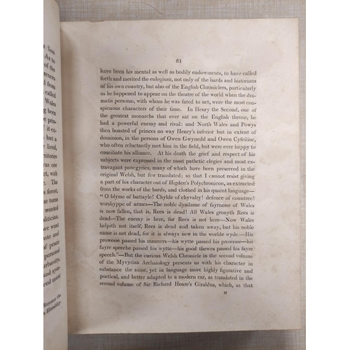 258 - ROSCOE THOMAS.  Wanderings & Excursions in North Wales. Eng. frontis, title & plat... 