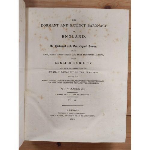 286 - BANKS T. C.  The Dormant & Extinct Baronage of England. Vols. 1 to 3 (excludes the 183... 