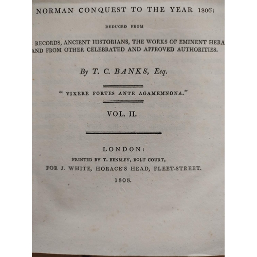 286 - BANKS T. C.  The Dormant & Extinct Baronage of England. Vols. 1 to 3 (excludes the 183... 