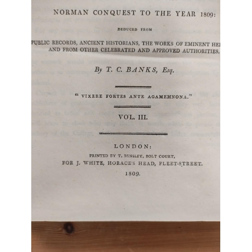 286 - BANKS T. C.  The Dormant & Extinct Baronage of England. Vols. 1 to 3 (excludes the 183... 