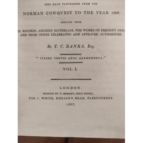 286 - BANKS T. C.  The Dormant & Extinct Baronage of England. Vols. 1 to 3 (excludes the 183... 