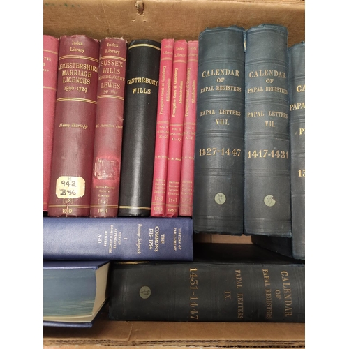 304 - BRITISH RECORD SOCIETY.  Wills & other publications. 9 various vols.; & 6 others.&... 