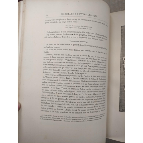 308 - HYMANS LOUIS.  Bruxelles a Travers les Ages. 2 vols. Col. & other plates, plans & ... 