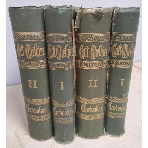 252 - EARWAKER J. P.  East Cheshire Past & Present. Two sets of 2 vols. Frontis, plates &... 