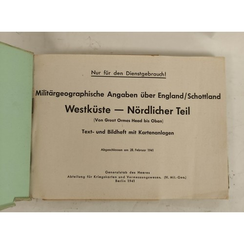 249 - THIRD REICH. GENERALSTAB DES HEERES. (German Invasion, Operation Sea-Lion). Militargeographische Ang... 