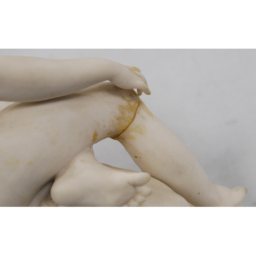 127 - Manner of Sculptor John Bell (British, 1811 - 1895)Parian ware figure modelled as Ariadne with a pan... 