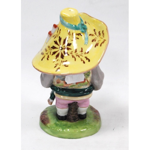168 - Pair of early 20th century Royal Crown Derby Mansion House dwarf figures, both bearing slogans to th... 