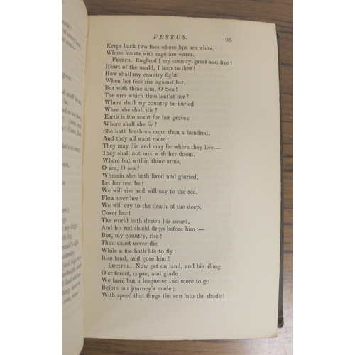 128 - BAILEY PHILIP J.  Festus, A Poem. Inscribed copy from the author. Later annotations & ... 